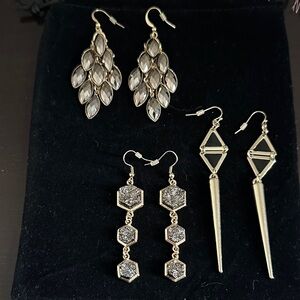 Elegant Gold and Silver Earrings Set